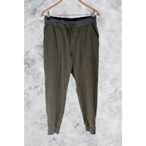 Lululemon Olive Green Jogger Pants M Lightweight Recycled Polyester & Elastane W - Picture 1 of 6